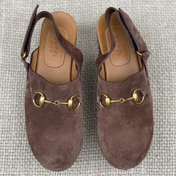 Gucci Amstel Horsebit brown suede Clogs. EUC. Size EU 36. Comes with box. - Picture 6 of 16